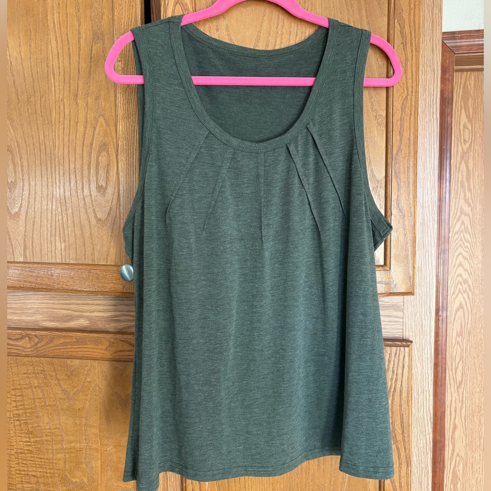 Green Pleated Tank